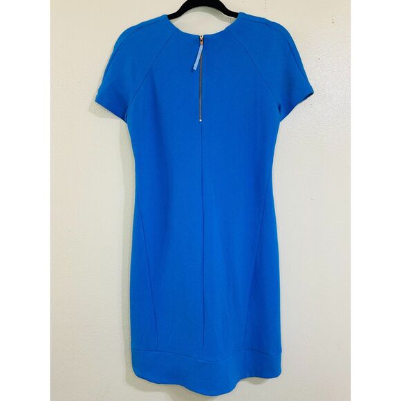 TopShop Women's Royal Blue Shift Dress Size 6 Lined Back Zipper - Picture 2 of 3